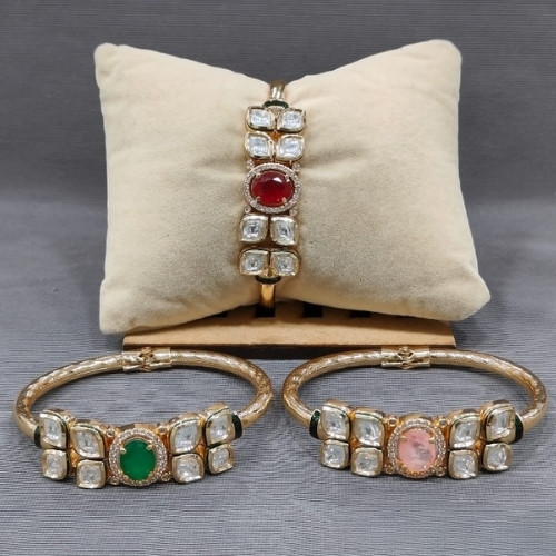 Kundan Pearl Bridal Bangles Set