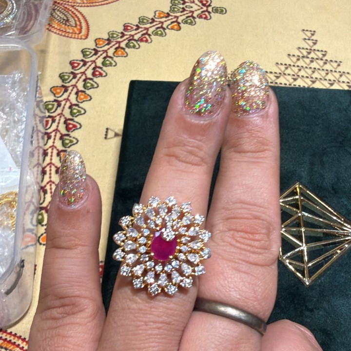 Petal Glow Statement Ring