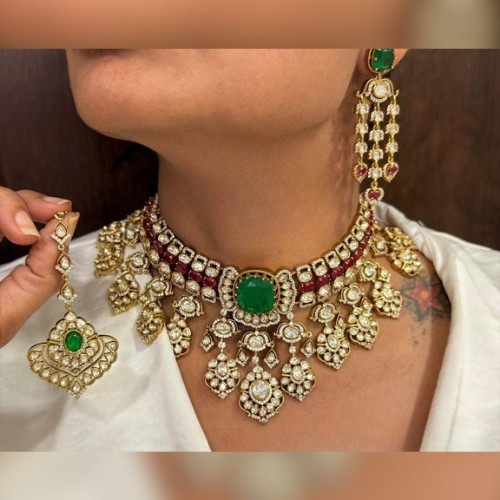 Heavy Bridal Statement Choker Necklace Set