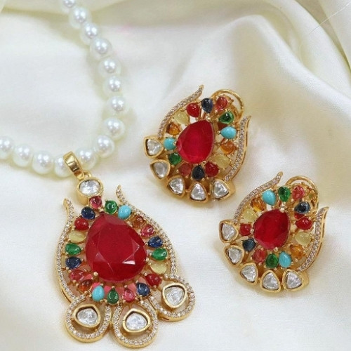 Cherry Bloom Charm Pendant Set